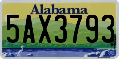 AL license plate 5AX3793