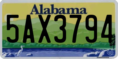 AL license plate 5AX3794