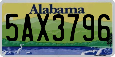 AL license plate 5AX3796