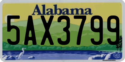 AL license plate 5AX3799