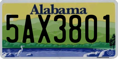 AL license plate 5AX3801