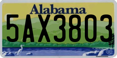 AL license plate 5AX3803