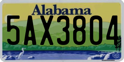 AL license plate 5AX3804