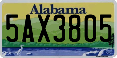 AL license plate 5AX3805