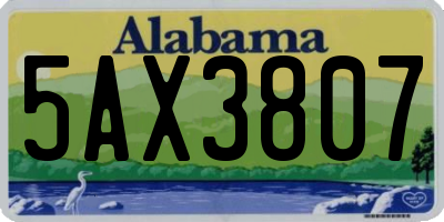 AL license plate 5AX3807