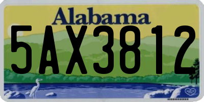 AL license plate 5AX3812