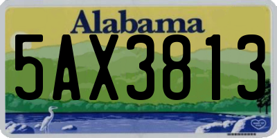 AL license plate 5AX3813