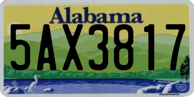 AL license plate 5AX3817