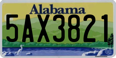 AL license plate 5AX3821