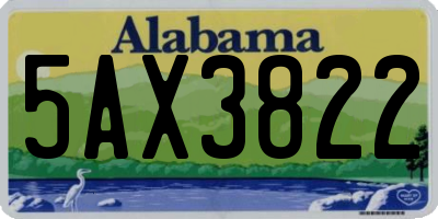 AL license plate 5AX3822