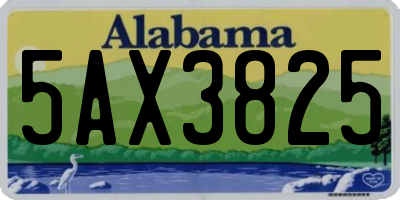 AL license plate 5AX3825