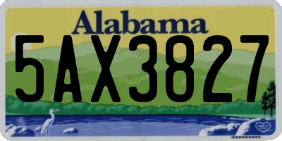 AL license plate 5AX3827