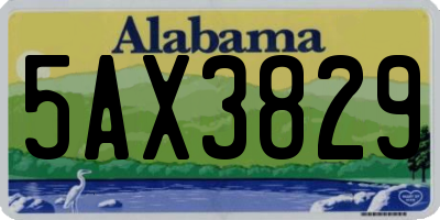 AL license plate 5AX3829