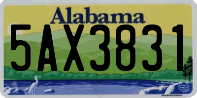 AL license plate 5AX3831