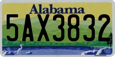 AL license plate 5AX3832