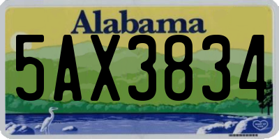 AL license plate 5AX3834
