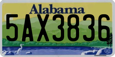AL license plate 5AX3836