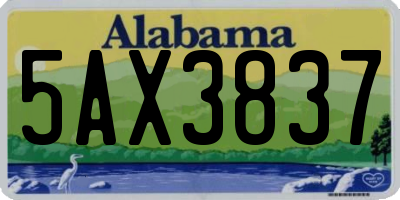 AL license plate 5AX3837