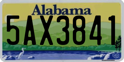 AL license plate 5AX3841