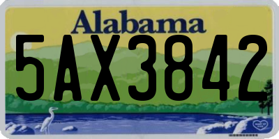 AL license plate 5AX3842