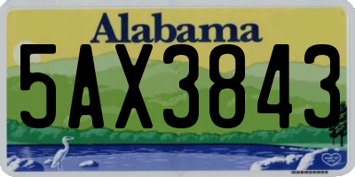 AL license plate 5AX3843