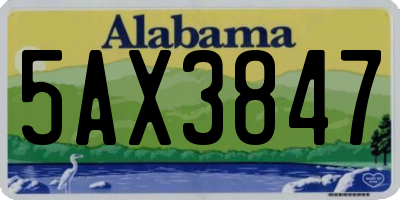 AL license plate 5AX3847