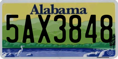 AL license plate 5AX3848