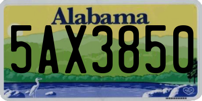 AL license plate 5AX3850