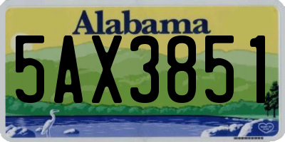 AL license plate 5AX3851