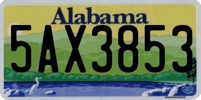 AL license plate 5AX3853