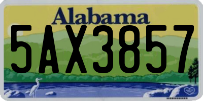 AL license plate 5AX3857