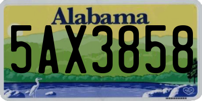 AL license plate 5AX3858