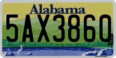 AL license plate 5AX3860