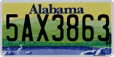 AL license plate 5AX3863