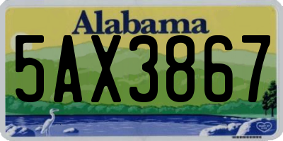 AL license plate 5AX3867