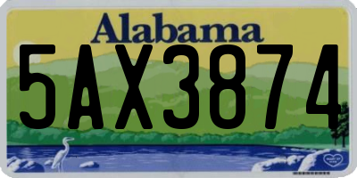 AL license plate 5AX3874