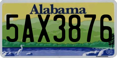 AL license plate 5AX3876