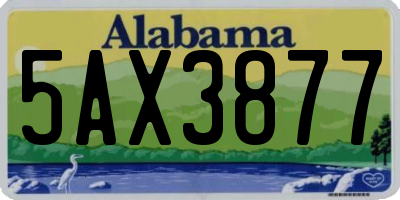 AL license plate 5AX3877