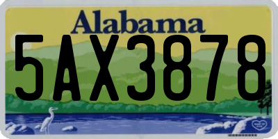 AL license plate 5AX3878