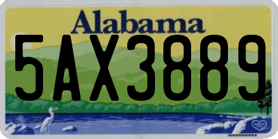 AL license plate 5AX3889