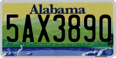 AL license plate 5AX3890