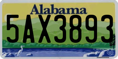 AL license plate 5AX3893