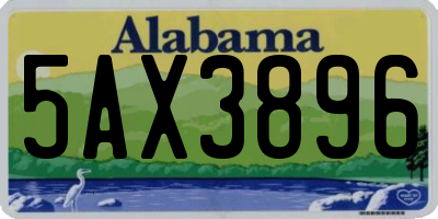 AL license plate 5AX3896