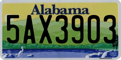 AL license plate 5AX3903