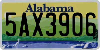 AL license plate 5AX3906