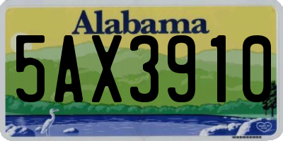 AL license plate 5AX3910