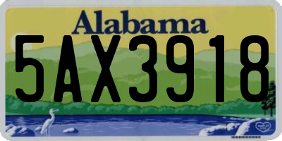 AL license plate 5AX3918