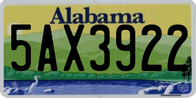 AL license plate 5AX3922