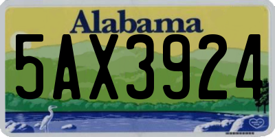 AL license plate 5AX3924