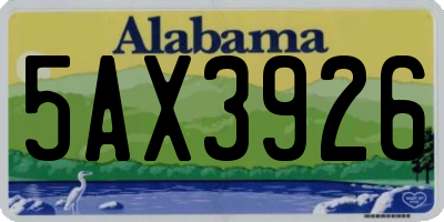 AL license plate 5AX3926